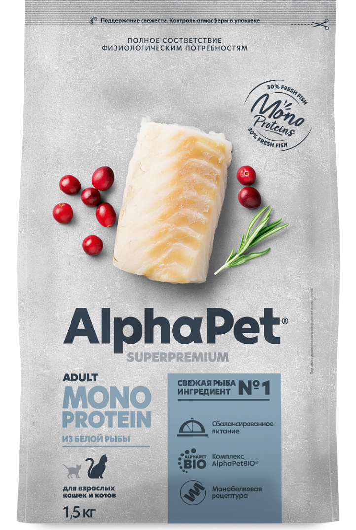 AlphaPet MONOPROTEIN (Альфапет МОНОПРОТЕИН) с белой рыбой
